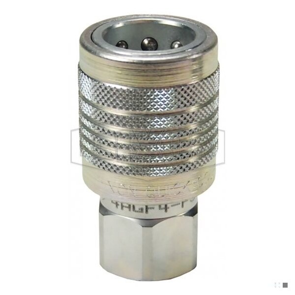AG Series Push/Pull Agricultural Poppet Valve Coupler, 3/4-14 Nominal, Female NPTF, Steel